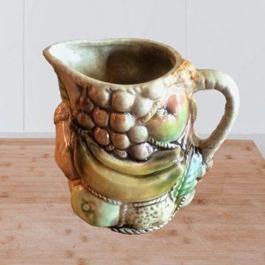 Vintage Ceramic Tilso Japan Majolica Creamer Pitcher Fruit Motif Elegant Table